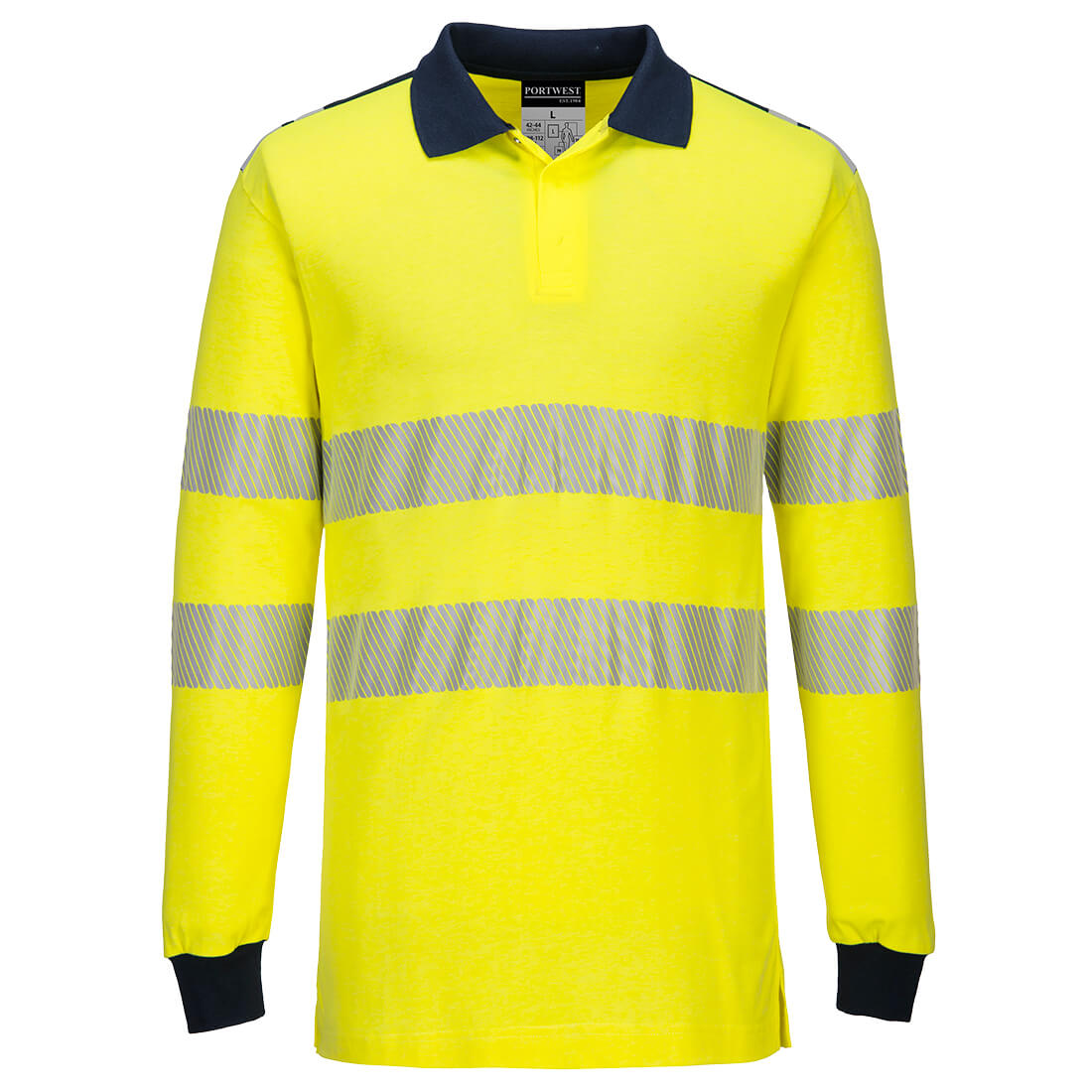PW3 Modaflame Knit Hi-Vis FR Long Sleeve Polo Shirt