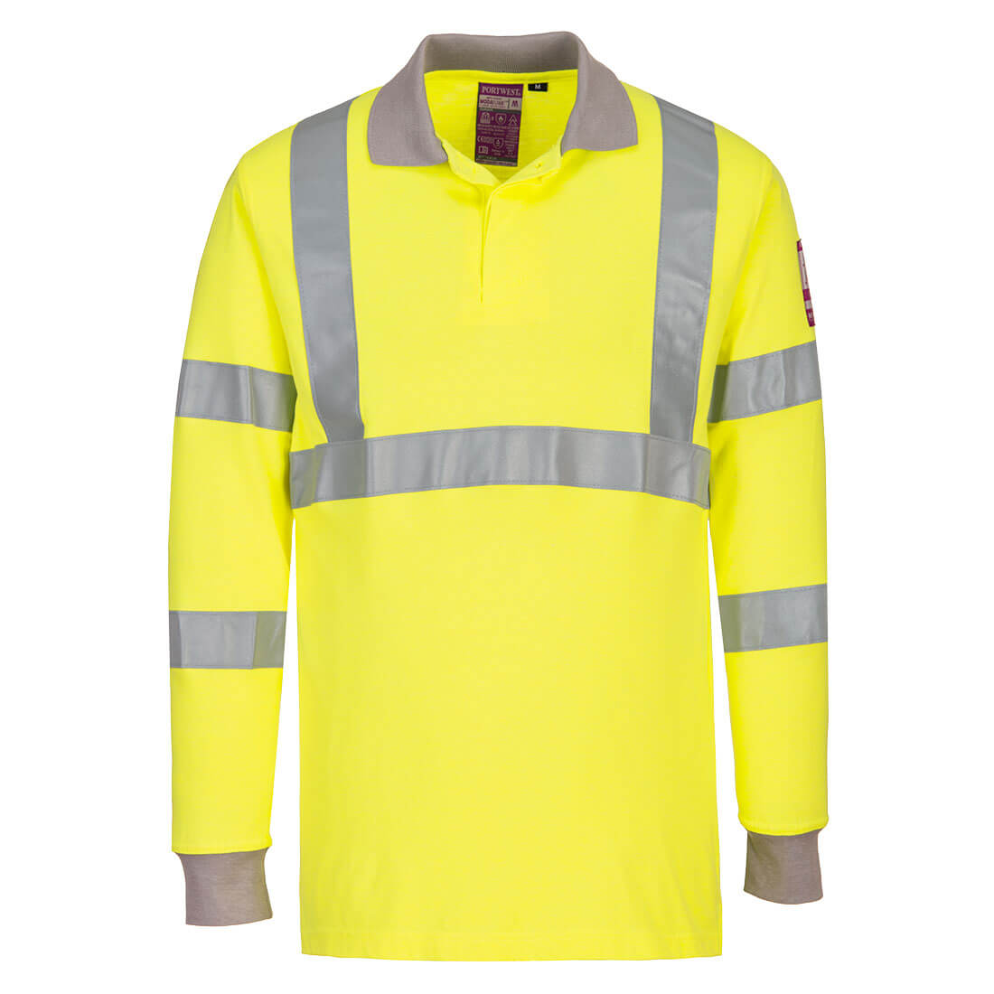 Modaflame Knit Hi-Vis FR Long Sleeve Polo Shirt