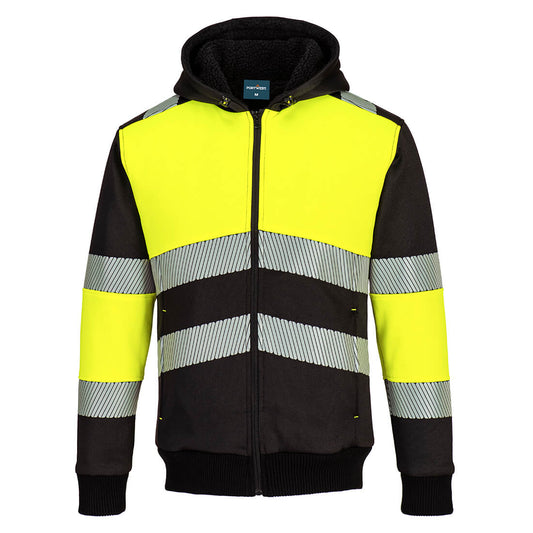 PW3 Hi-Vis Zipped Class 1 Winter Hoodie